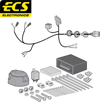 ECS AU07713U - Kit elettrico, Gancio traino autozon.pro