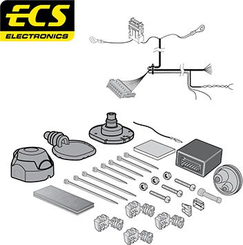 ECS BW008B1U - Kit elettrico, Gancio traino autozon.pro