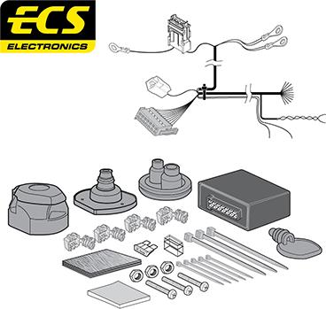 ECS BW008D1U - Kit elettrico, Gancio traino autozon.pro