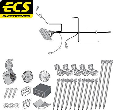 ECS BW016B1U - Kit elettrico, Gancio traino autozon.pro