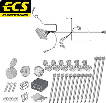 ECS BW016D1U - Kit elettrico, Gancio traino autozon.pro