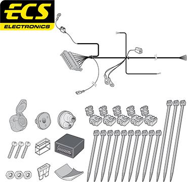 ECS BW017D1U - Kit elettrico, Gancio traino autozon.pro