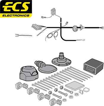 ECS BW03107U - Kit elettrico, Gancio traino autozon.pro