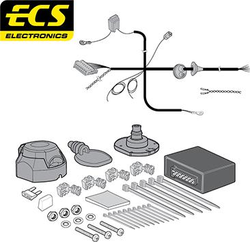 ECS BW02807U - Kit elettrico, Gancio traino autozon.pro