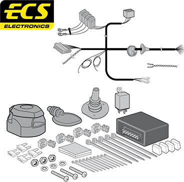 ECS BW02813U - Kit elettrico, Gancio traino autozon.pro