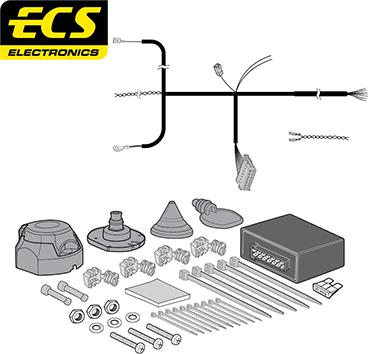 ECS BW02707MU - Kit elettrico, Gancio traino autozon.pro