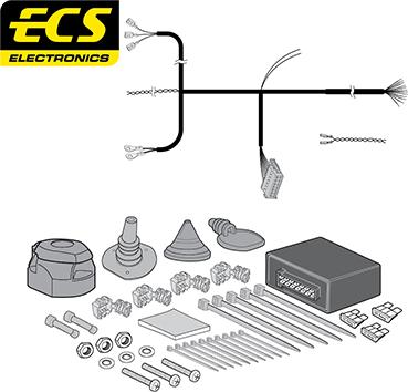 ECS BW02713MU - Kit elettrico, Gancio traino autozon.pro