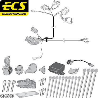 ECS CT056B1U - Kit elettrico, Gancio traino autozon.pro