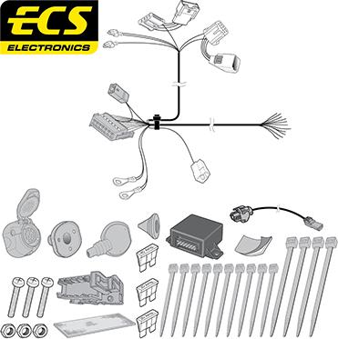 ECS CT056D1U - Kit elettrico, Gancio traino autozon.pro