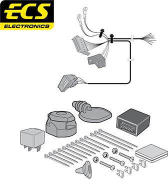 ECS CT051D1U - Kit elettrico, Gancio traino autozon.pro