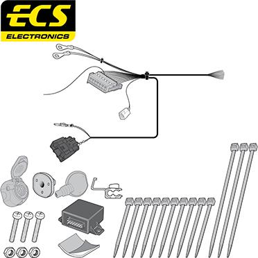 ECS CT052D1U - Kit elettrico, Gancio traino autozon.pro