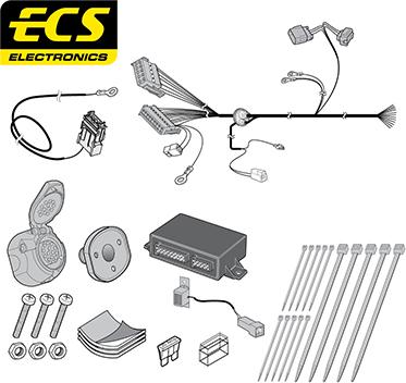 ECS FI023DLU - Kit elettrico, Gancio traino autozon.pro