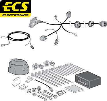 ECS FR10607U - Kit elettrico, Gancio traino autozon.pro