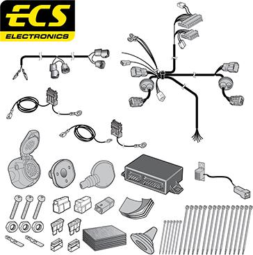 ECS HY058DHU - Kit elettrico, Gancio traino autozon.pro