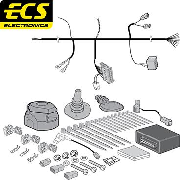 ECS HY12313U - Kit elettrico, Gancio traino autozon.pro