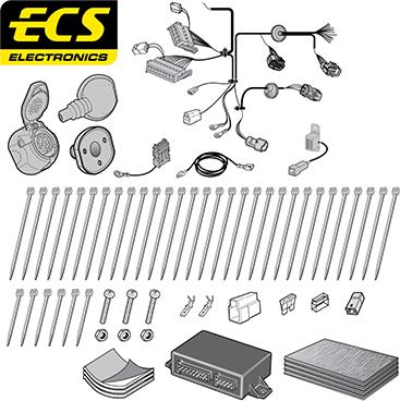 ECS KI066DHU - Kit elettrico, Gancio traino autozon.pro