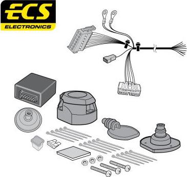 ECS LR002D1U - Kit elettrico, Gancio traino autozon.pro