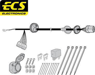 ECS LR01913U - Kit elettrico, Gancio traino autozon.pro