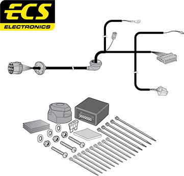 ECS MB09907U - Kit elettrico, Gancio traino autozon.pro