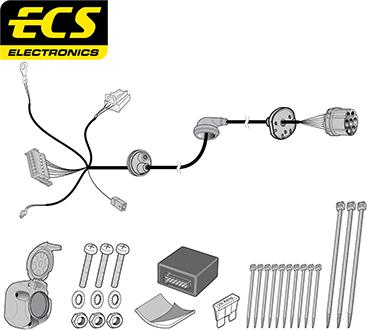 ECS MB08307U - Kit elettrico, Gancio traino autozon.pro