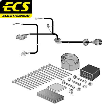 ECS MB08707U - Kit elettrico, Gancio traino autozon.pro