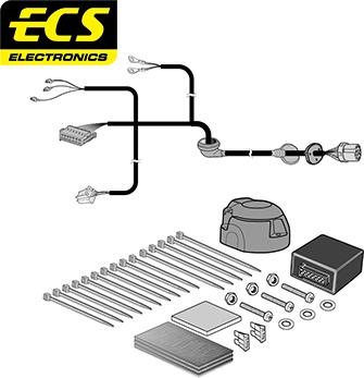 ECS MB08713U - Kit elettrico, Gancio traino autozon.pro