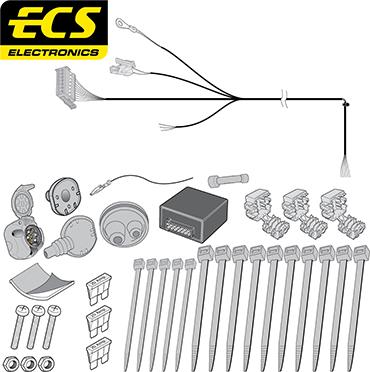 ECS MB074B1U - Kit elettrico, Gancio traino autozon.pro