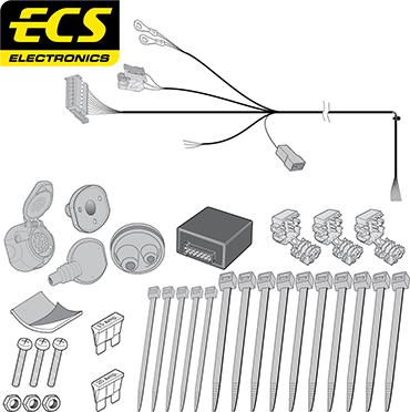 ECS MB074D1U - Kit elettrico, Gancio traino autozon.pro