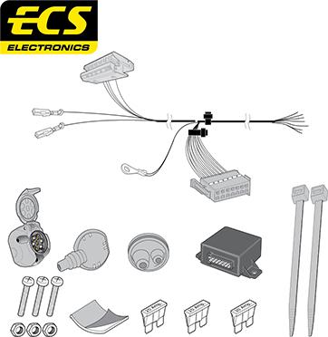 ECS MB076B1U - Kit elettrico, Gancio traino autozon.pro