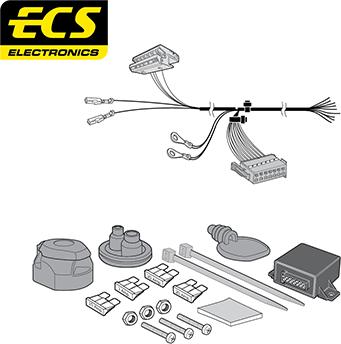 ECS MB076D1U - Kit elettrico, Gancio traino autozon.pro