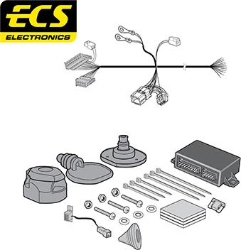 ECS NI16313U - Kit elettrico, Gancio traino autozon.pro