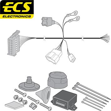 ECS NI115DHU - Kit elettrico, Gancio traino autozon.pro