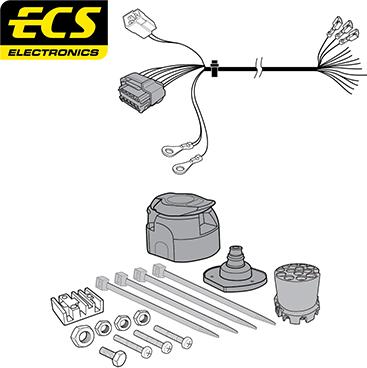 ECS OP056DLU - Kit elettrico, Gancio traino autozon.pro