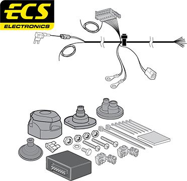 ECS OP052D1U - Kit elettrico, Gancio traino autozon.pro