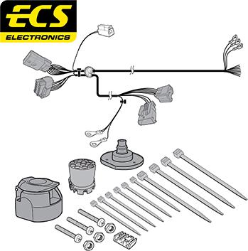 ECS OP057DLU - Kit elettrico, Gancio traino autozon.pro