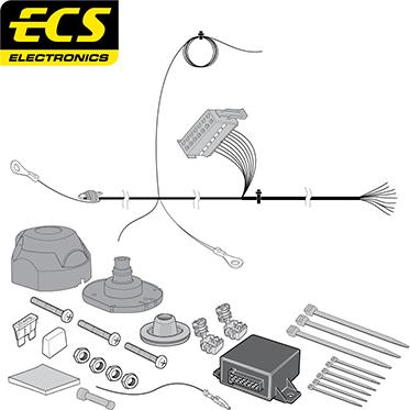 ECS OP071B1U - Kit elettrico, Gancio traino autozon.pro