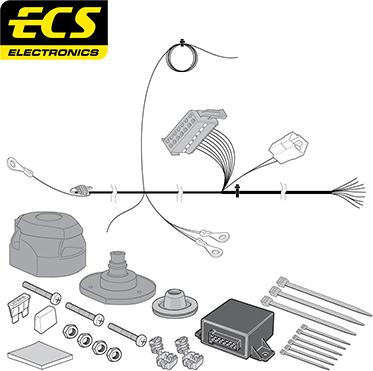 ECS OP071D1U - Kit elettrico, Gancio traino autozon.pro