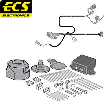 ECS PE09113MU - Kit elettrico, Gancio traino autozon.pro