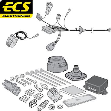 ECS PE059B1U - Kit elettrico, Gancio traino autozon.pro