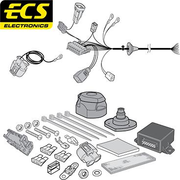 ECS PE059D1U - Kit elettrico, Gancio traino autozon.pro