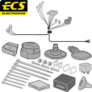 ECS PE061D1U - Kit elettrico, Gancio traino autozon.pro