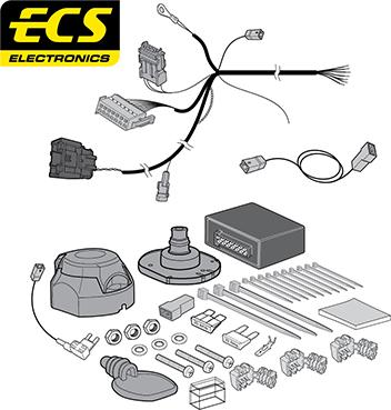 ECS PE08407MU - Kit elettrico, Gancio traino autozon.pro