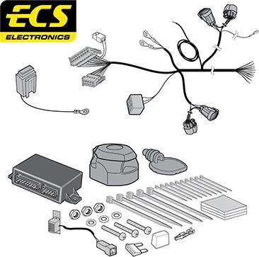 ECS PE07813MU - Kit elettrico, Gancio traino autozon.pro