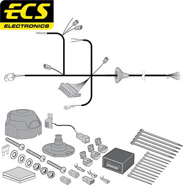 ECS RN14407MU - Kit elettrico, Gancio traino autozon.pro