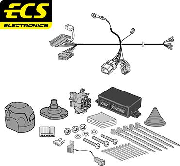 ECS RN15907U - Kit elettrico, Gancio traino autozon.pro