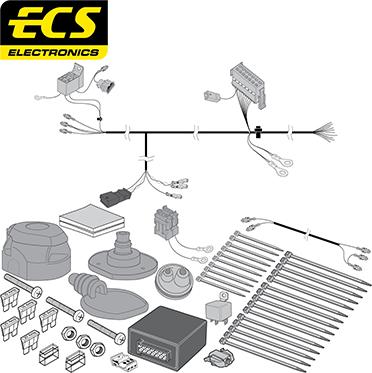 ECS SK015D2U - Kit elettrico, Gancio traino autozon.pro