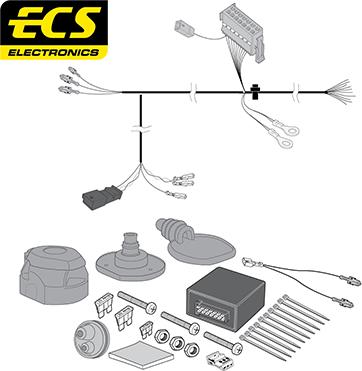 ECS SK017D1U - Kit elettrico, Gancio traino autozon.pro