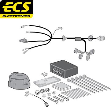 ECS SZ04813U - Kit elettrico, Gancio traino autozon.pro