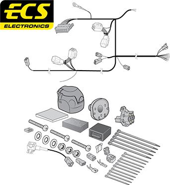 ECS SZ05007U - Kit elettrico, Gancio traino autozon.pro