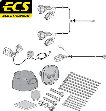 ECS TO119BLU - Kit elettrico, Gancio traino autozon.pro